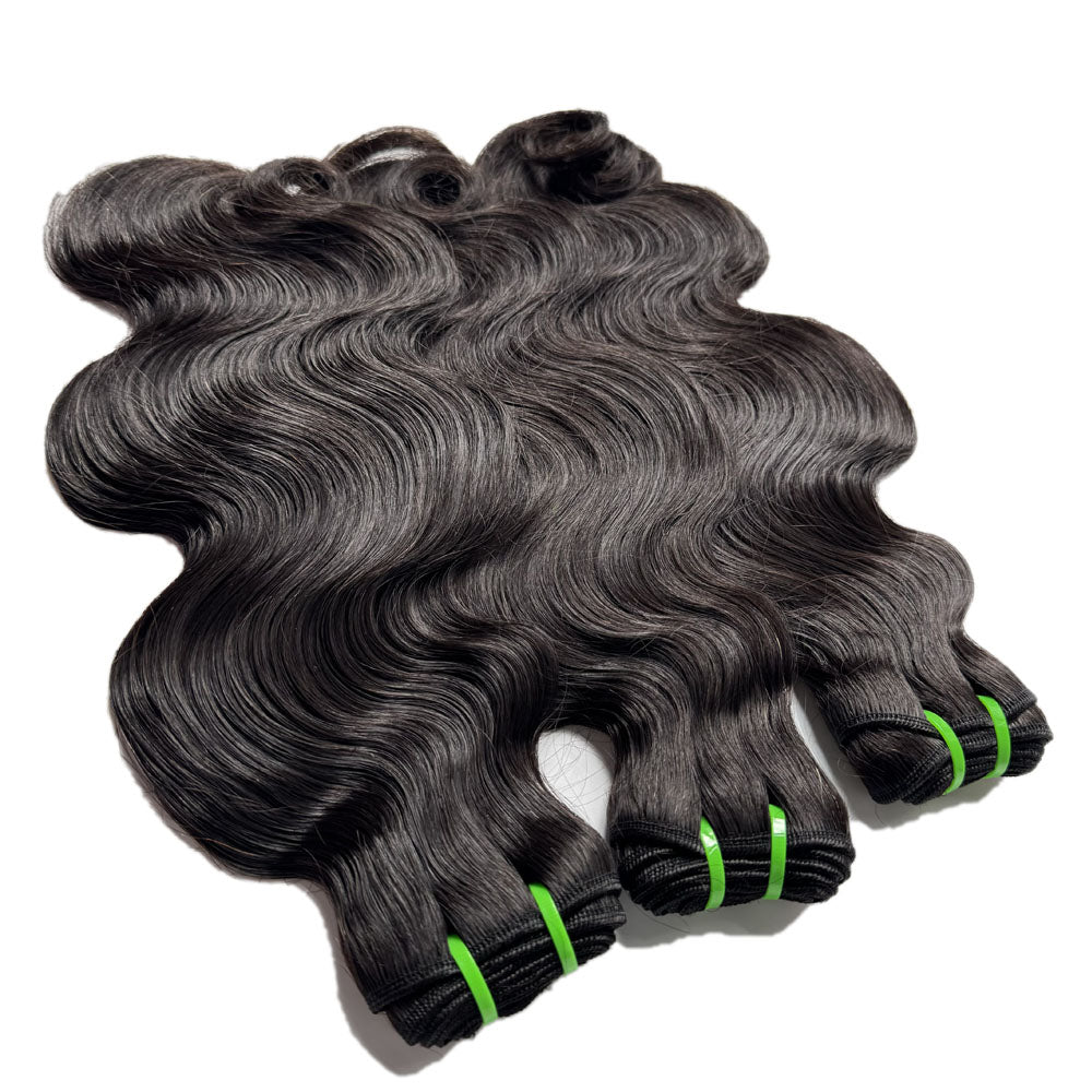 Raw Cambodian Hair Double Drawn Body Wave  3 Bundles