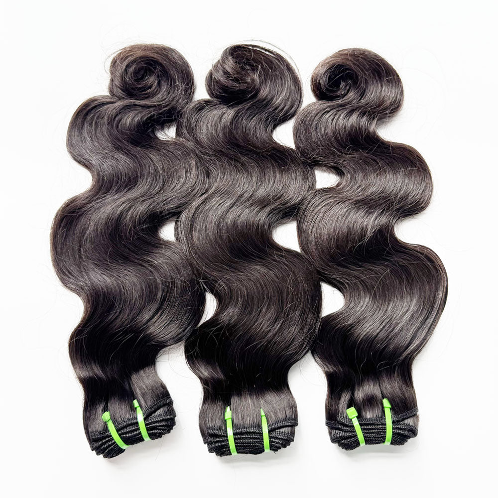 Raw Cambodian Hair Double Drawn Body Wave  3 Bundles