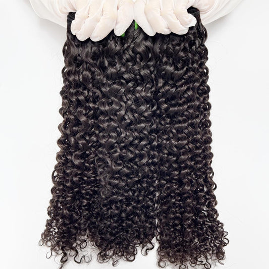 Raw Cambodian Hair Double Drawn Curly Wave  3 Bundles